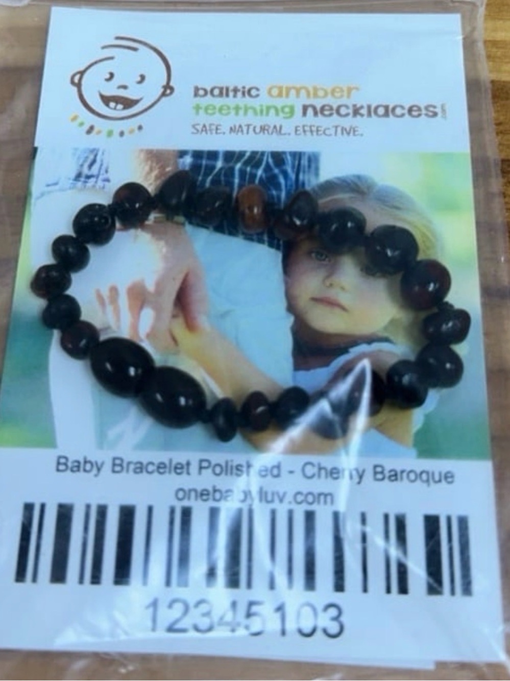 NEW Baltic amber teething Bracelet - Cherry Baroque Safe ~ Natural ~ Effective